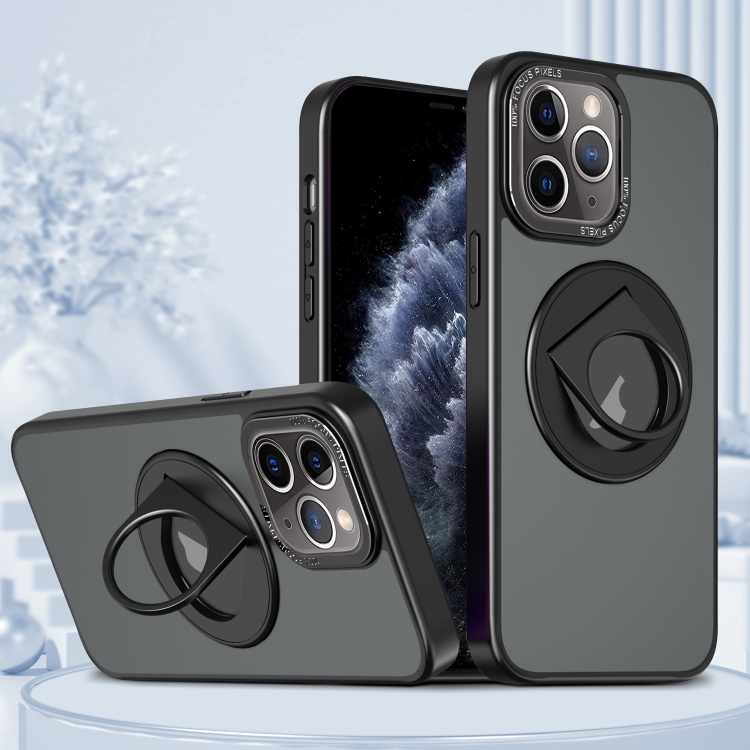 

For iPhone 11 Pro Rotating Ring Magnetic Holder Phone Case(Black)