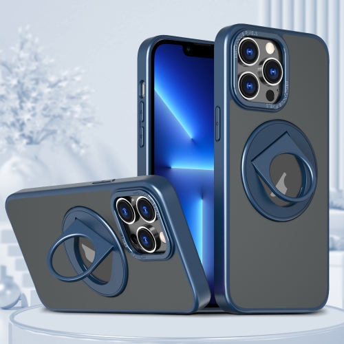 For iPhone 13 Pro Rotating Ring Magnetic Holder Phone Case(Blue) for iphone 13 pro max rotating ring magnetic holder phone case blue