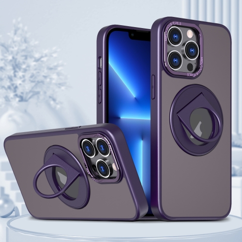 

For iPhone 13 Pro Rotating Ring Magnetic Holder Phone Case(Purple)