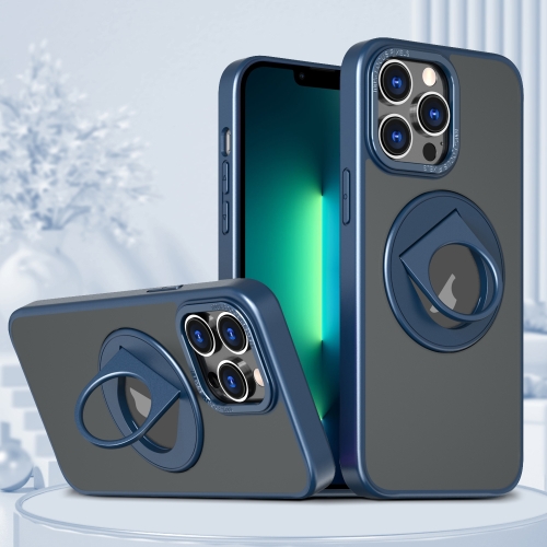 For iPhone 13 Pro Max Rotating Ring Magnetic Holder Phone Case(Blue) for iphone 11 pro rotating ring magnetic holder phone case green