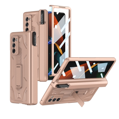 

For Samsung Galaxy Z Fold2 GKK Integrated Folding Battle Shell PC Phone Case with Pen Box(Gold)
