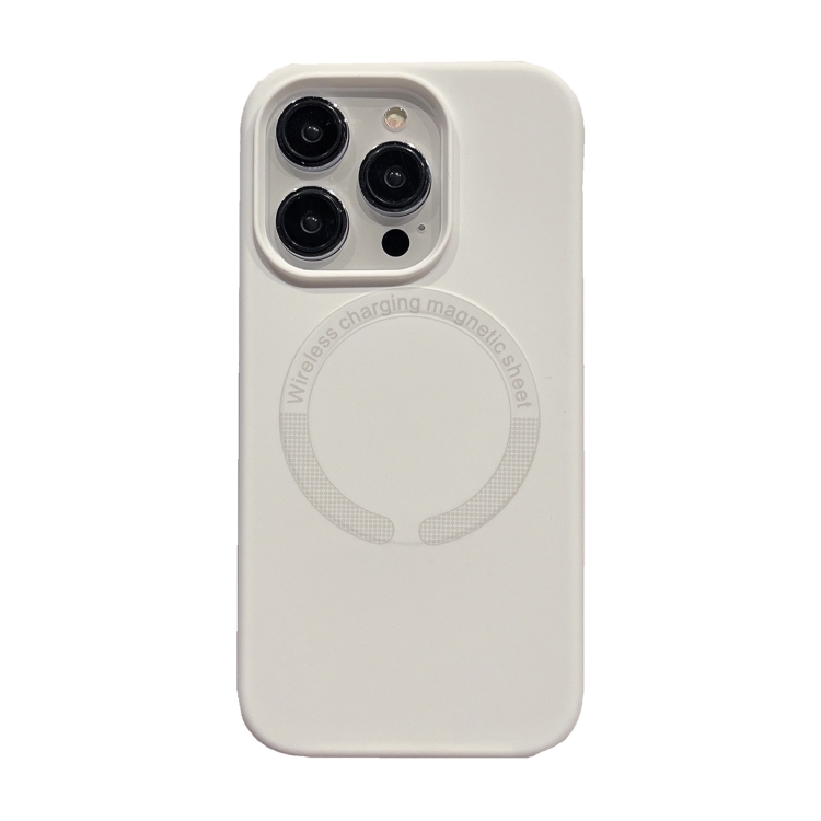 

For iPhone 15 Pro Max Magsafe Magnetic Silicone Phone Case(White)