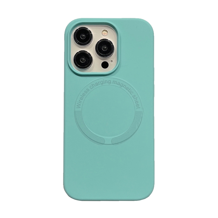 

For iPhone 15 Pro Magsafe Magnetic Silicone Phone Case(Ice Blue)
