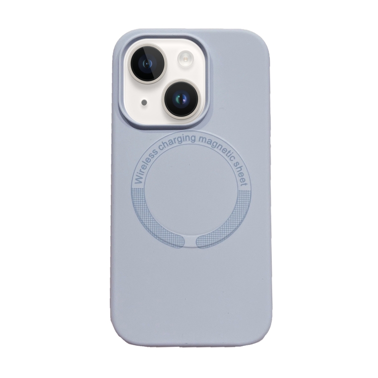 

For iPhone 15 Plus Magsafe Magnetic Silicone Phone Case(Light Purple)
