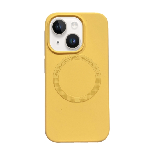 

For iPhone 15 Plus Magsafe Magnetic Silicone Phone Case(Yellow)