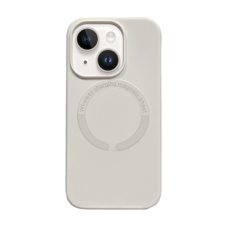 

For iPhone 15 Magsafe Magnetic Silicone Phone Case(White)