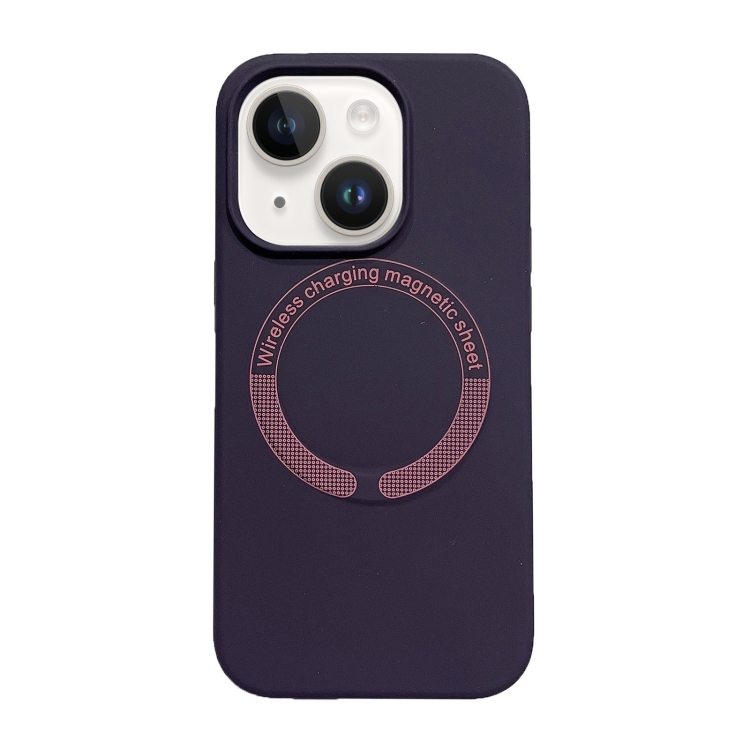 

For iPhone 15 Magsafe Magnetic Silicone Phone Case(Dark Purple)