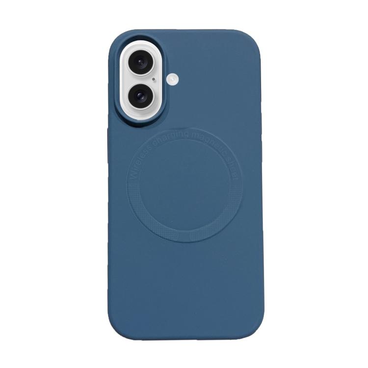 

For iPhone 16 Magsafe Magnetic Silicone Phone Case(Dark Blue)