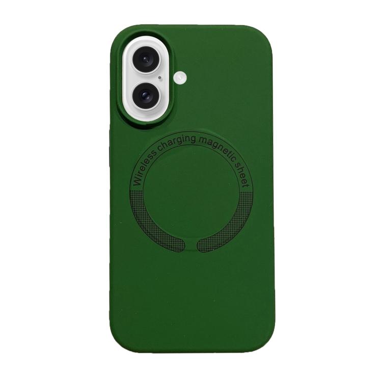 

For iPhone 16 Magsafe Magnetic Silicone Phone Case(Green)