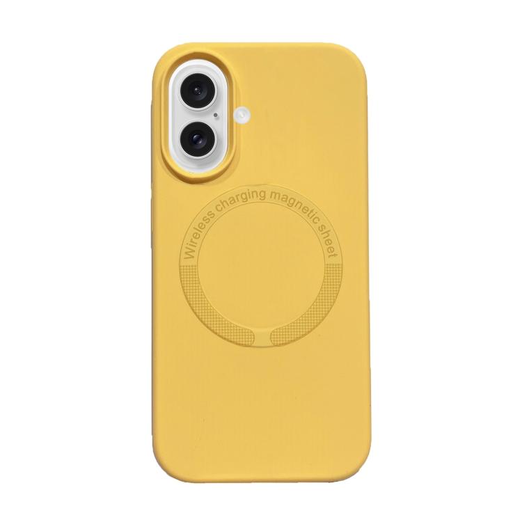 

For iPhone 16 Plus Magsafe Magnetic Silicone Phone Case(Yellow)