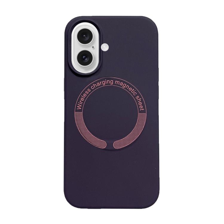 

For iPhone 16 Plus Magsafe Magnetic Silicone Phone Case(Dark Purple)