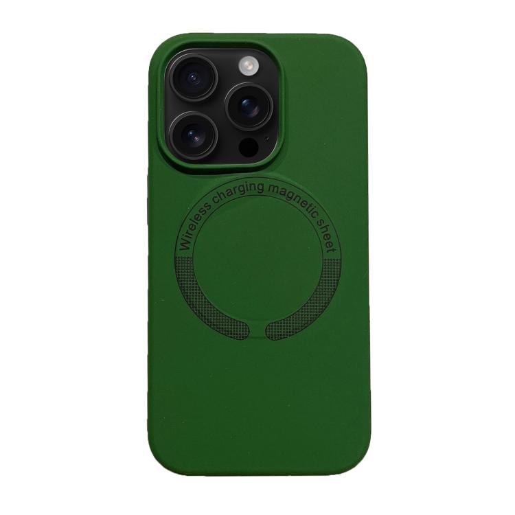 

For iPhone 16 Pro Magsafe Magnetic Silicone Phone Case(Green)