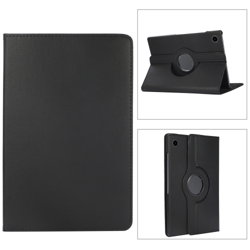 

For Samsung Galaxy Tab A9+ 360 Degrees Rotation Holder Litchi Texture Leather Tablet Case(Black)