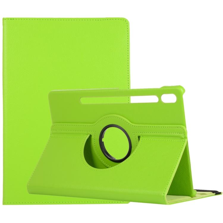 

For Samsung Galaxy Tab S10 FE+ Litchi Texture 360 Degrees Rotation Holder Leather Tablet Case(Green)
