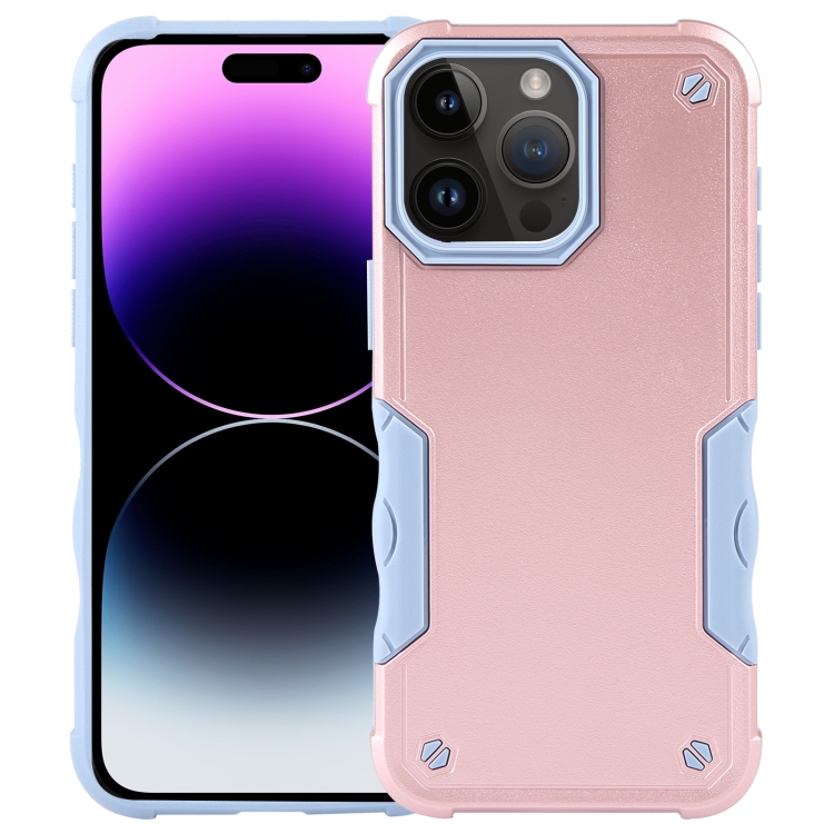 

For iPhone 15 Pro Non-slip Shockproof Armor Phone Case(Rose Gold)