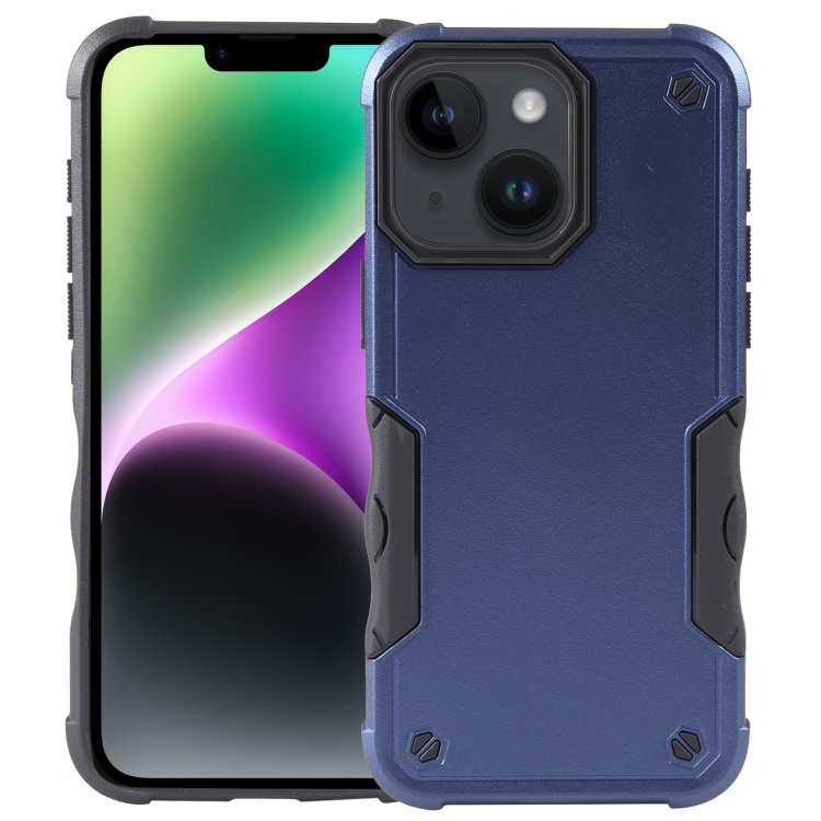 

For iPhone 15 Plus Non-slip Shockproof Armor Phone Case(Blue)