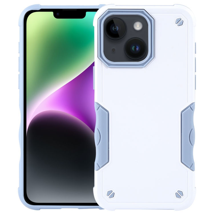 

For iPhone 15 Plus Non-slip Shockproof Armor Phone Case(White)