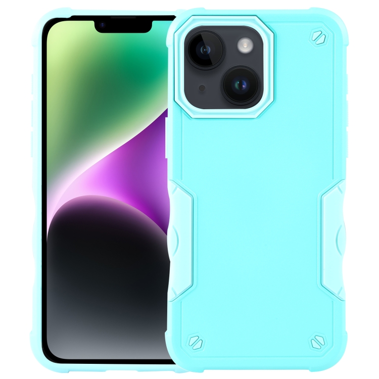 

For iPhone 15 Plus Non-slip Shockproof Armor Phone Case(Mint Green)
