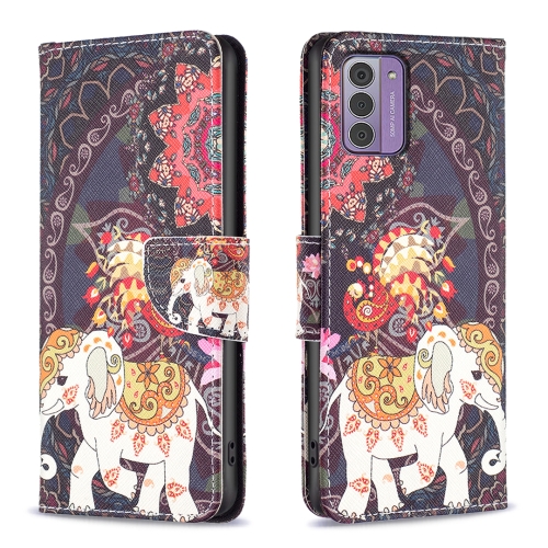 

For Nokia G42/G310 Colored Drawing Leather Phone Case(Flowers Elephant)