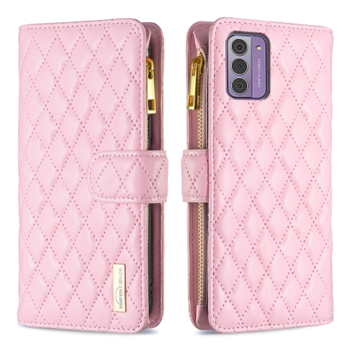 

For Nokia G42/G310 Diamond Lattice Zipper Wallet Leather Flip Phone Case(Pink)