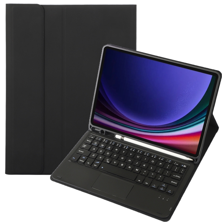 

For Samsung Galaxy Tab S9 A710B-A Candy Color TPU Touch Bluetooth Keyboard Leather Tablet Case with Pen Holder(Black)