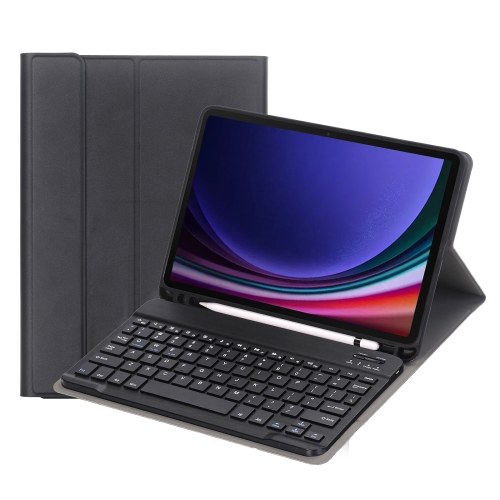 For Samsung Galaxy Tab S9 FE A710B Candy Color TPU Bluetooth Keyboard Leather Tablet Case with Pen Holder(Black) lcd color display car motorbike battery cranking charging tester 12 0v lead acid lithium battery support 8 languages