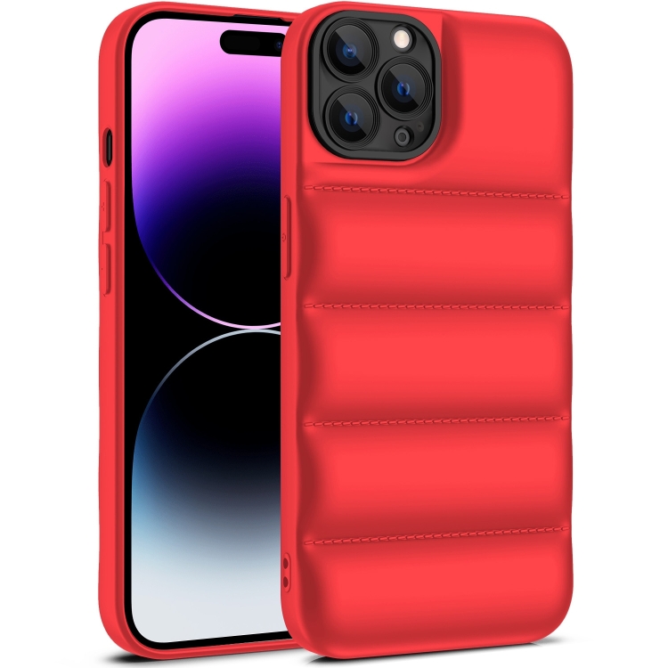

For iPhone 15 Pro Max Eiderdown Airbag Shockproof Phone Case(Red)