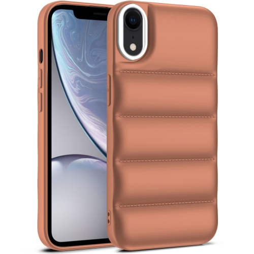 

For iPhone XR Eiderdown Airbag Shockproof Phone Case(Khaki)