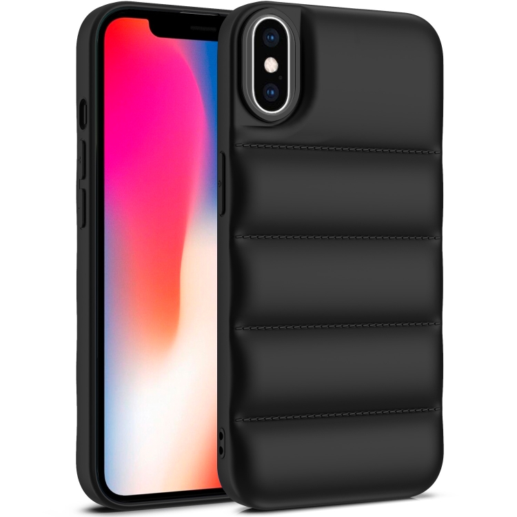 

For iPhone X / XS Eiderdown Airbag Shockproof Phone Case(Black)
