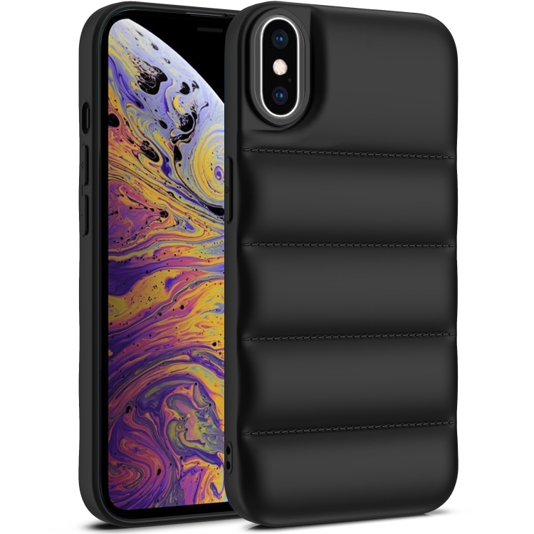 

For iPhone XS Max Eiderdown Airbag Shockproof Phone Case(Black)