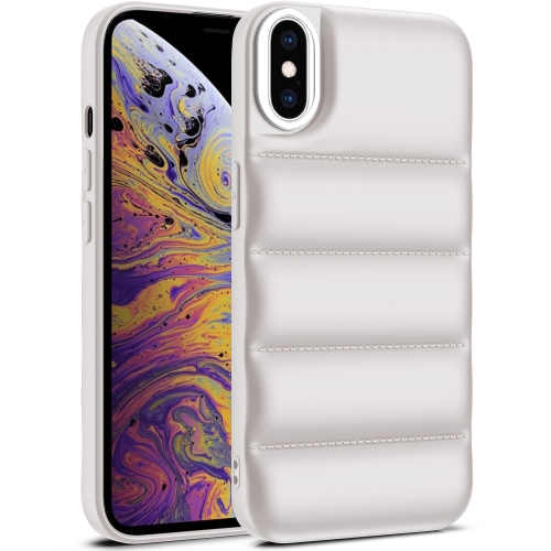 

For iPhone XS Max Eiderdown Airbag Shockproof Phone Case(White)