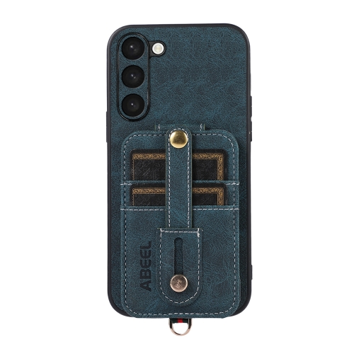 

For Samsung Galaxy S23+ 5G ABEEL Litchi Texture Card Bag PU Phone Case(Blue)