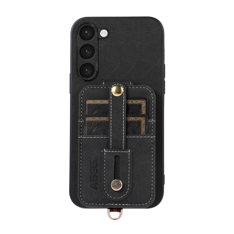 

For Samsung Galaxy S23 5G ABEEL Litchi Texture Card Bag PU Phone Case(Black)