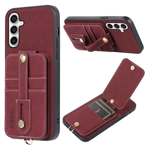 

For Samsung Galaxy S23 FE 5G ABEEL Litchi Texture Card Bag PU Phone Case(Purple)