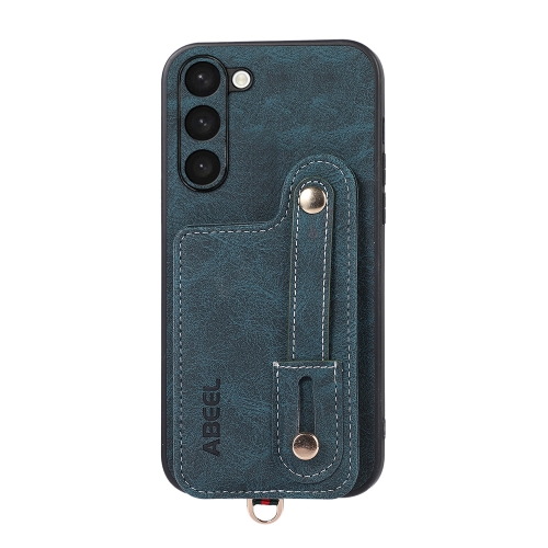 

For Samsung Galaxy S23+ 5G ABEEL Litchi Texture Card Bag PU Phone Case(Blue)