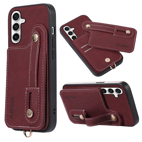 

For Samsung Galaxy S23 FE 5G ABEEL Litchi Texture Card Bag PU Phone Case(Purple)