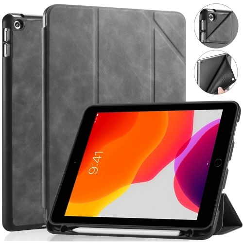 

For iPad 10.2 2021 / 2020 / 2019 DG.MING See Series Horizontal Flip Leather Case with Holder & Pen Holder(Grey)