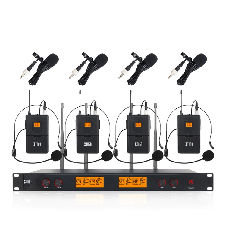 XTUGA A400 4チャンネル UHF ワイヤレスマイクシステム マイク XTUGA A400 4チャンネル UHF ワイヤレスマイクシステム マイク