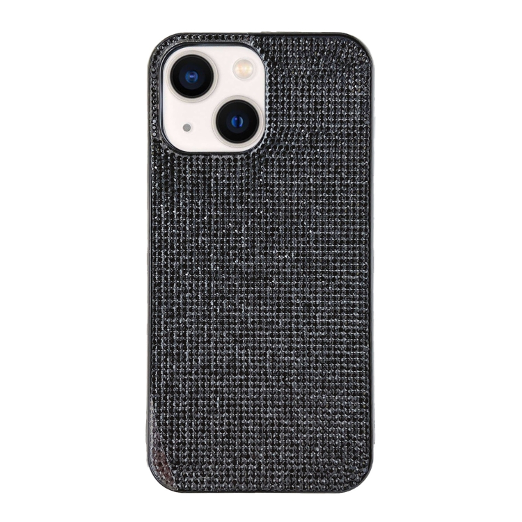 

For iPhone 14 Solid Color Diamond TPU Phone Case(Black)