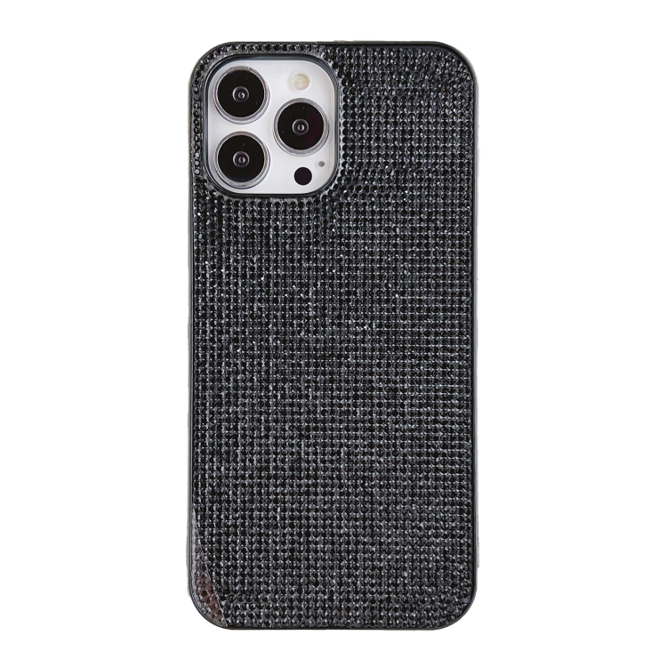 

For iPhone 14 Pro Max Solid Color Diamond TPU Phone Case(Black)