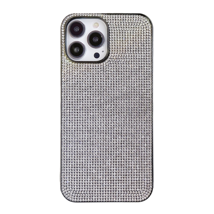 

For iPhone 13 Pro Max Solid Color Diamond TPU Phone Case(Silver)