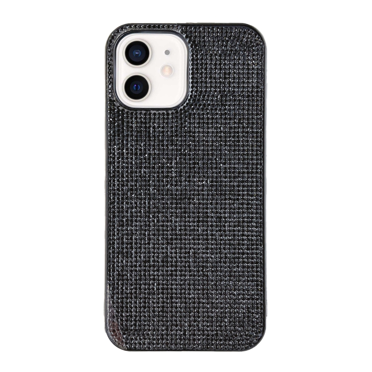 

For iPhone 11 Solid Color Diamond TPU Phone Case(Black)
