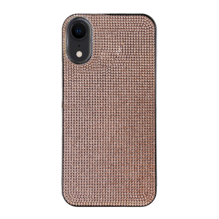

For iPhone XR Solid Color Diamond TPU Phone Case(Rose Gold)
