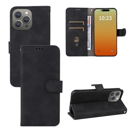 

For iPhone 15 Pro Skin Feel Magnetic Flip Leather Phone Case(Black)