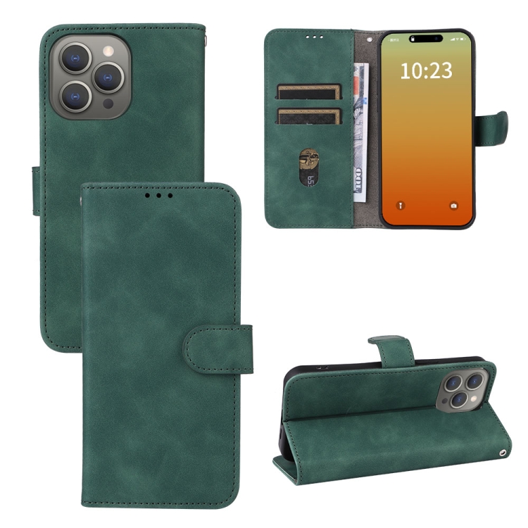 

For iPhone 15 Pro Skin Feel Magnetic Flip Leather Phone Case(Green)