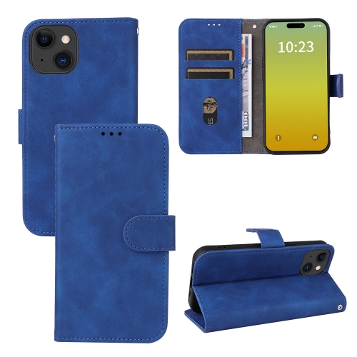 

For iPhone 15 Plus Skin Feel Magnetic Flip Leather Phone Case(Blue)