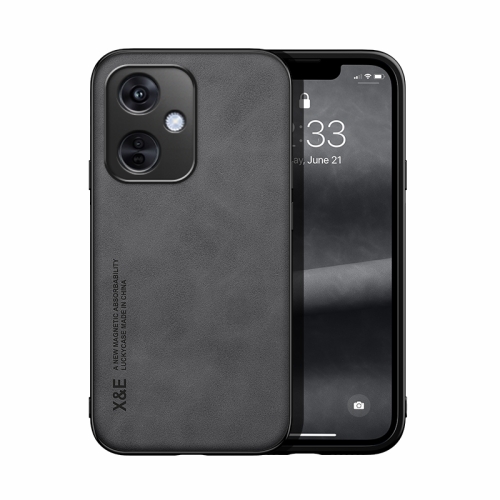 

For OPPO K11x / OnePlus Nord CE3 / CE3 Lite Skin Feel Magnetic Leather Back Phone Case(Dark Grey)