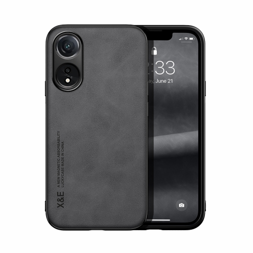 

For OPPO A78 4G Skin Feel Magnetic Leather Back Phone Case(Dark Grey)