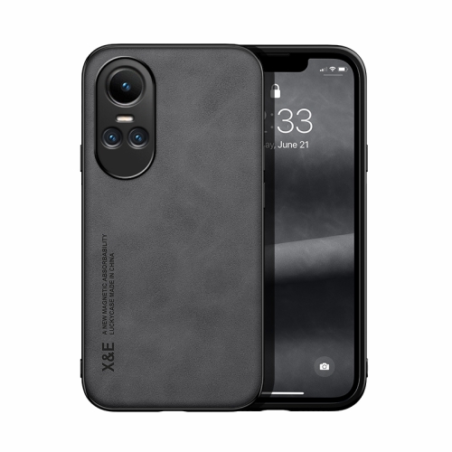 

For OPPO Reno10 / Reno10 Pro Global Skin Feel Magnetic Leather Back Phone Case(Dark Grey)