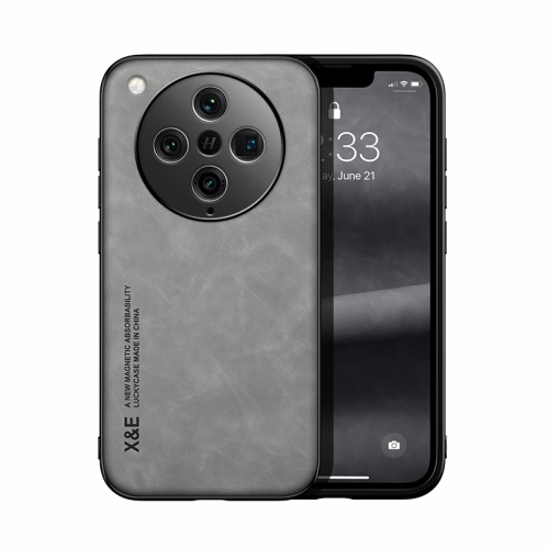 

For OPPO Find X8 Pro Skin Feel Magnetic Leather Back Phone Case(Light Grey)